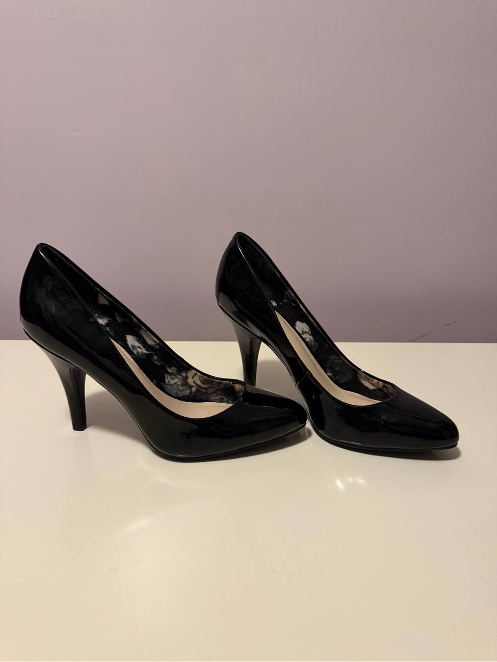 Fergalicious Glossy Black Patent High Heel Pumps